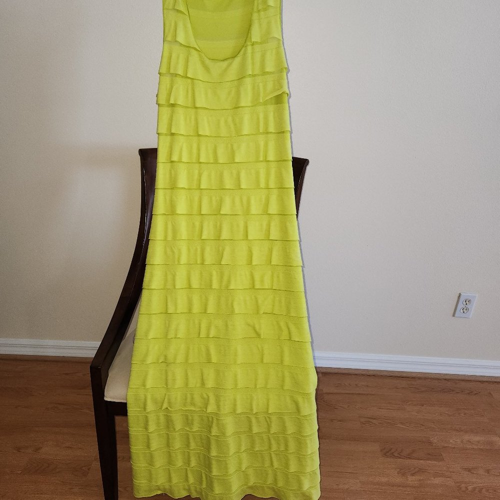 Lime green sundress maxi, ruffles, S - Max Edition